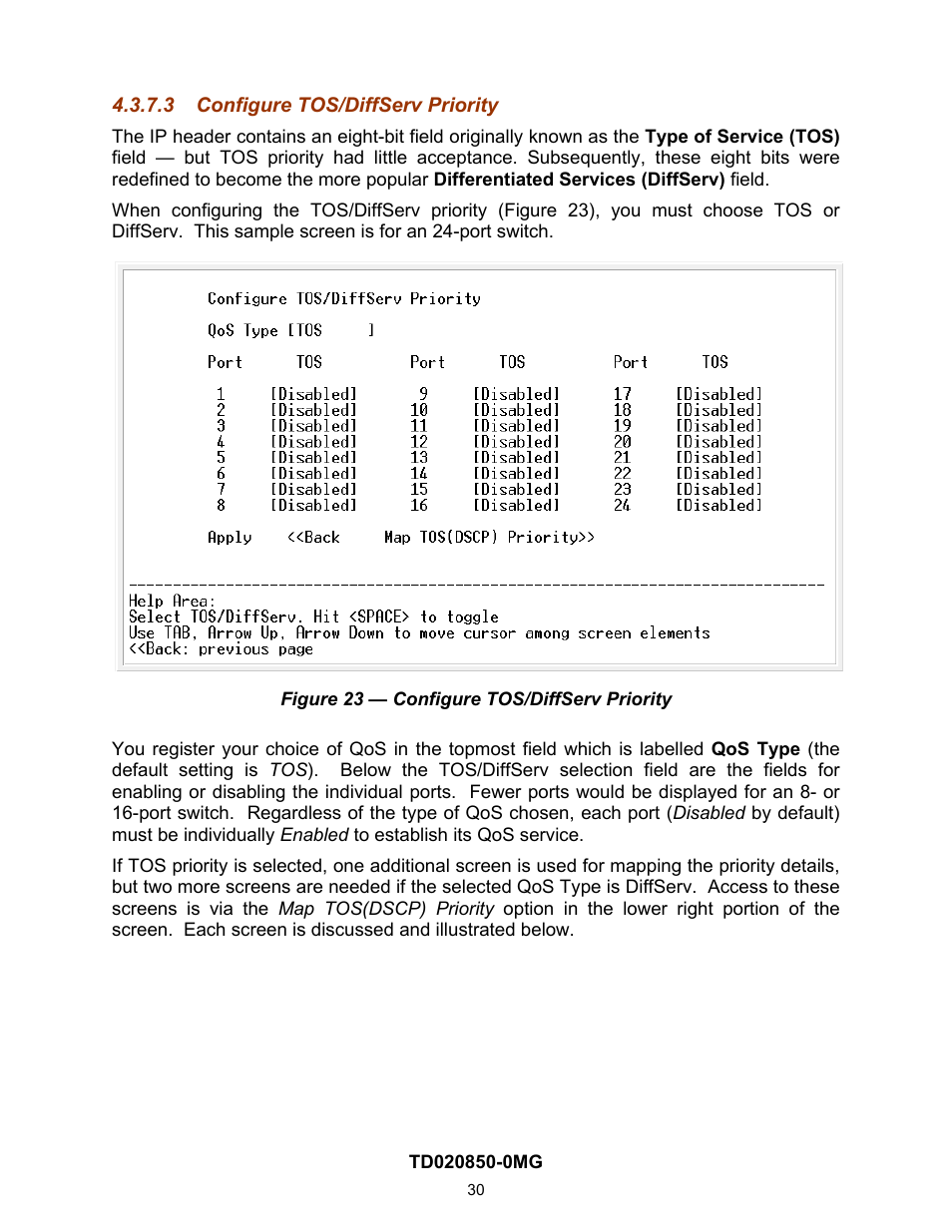 3 configure tos/diffserv priority, On 4.2.1.7.3) | Contemporary Control Systems Compact Managed Switches Software Manual for Console Access User Manual | Page 30 / 80