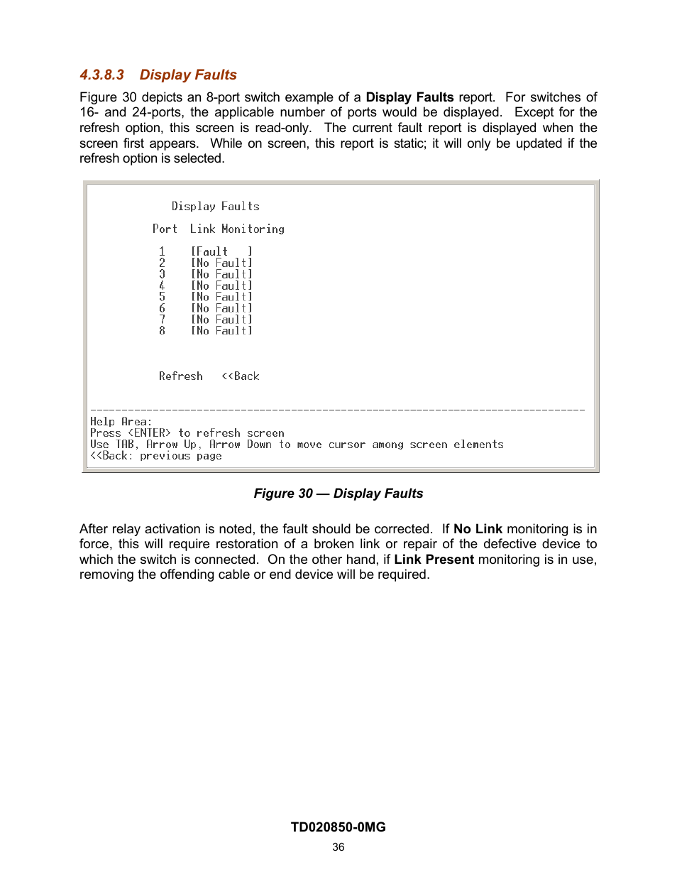 3 display faults, On 4.2.1.8.3) | Contemporary Control Systems Compact Managed Switches Software Manual for Console Access User Manual | Page 36 / 80