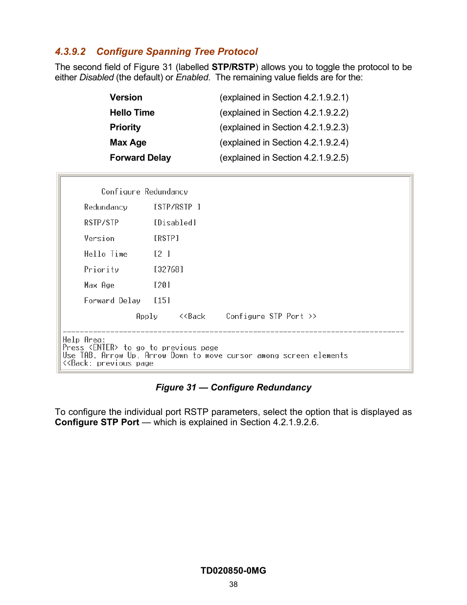 2 configure spanning tree protocol | Contemporary Control Systems Compact Managed Switches Software Manual for Console Access User Manual | Page 38 / 80