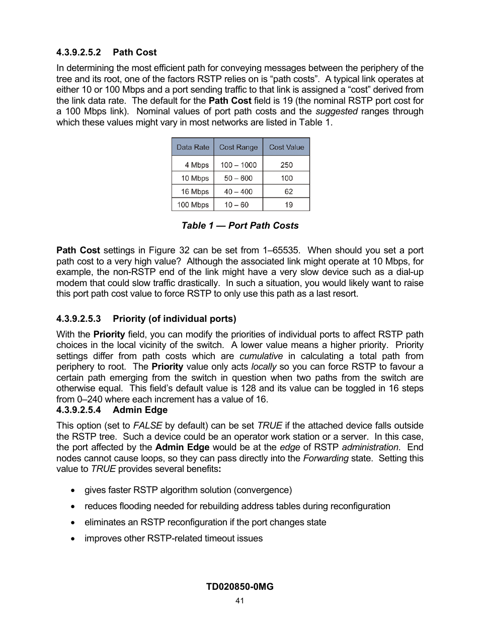 2 path cost, 3 priority (of individual ports), 4 admin edge | On 4.2.1.9.2.6.1), On 4.2.1.9.2.6.2), On 4.2.1.9.2.6.3) | Contemporary Control Systems Compact Managed Switches Software Manual for Console Access User Manual | Page 41 / 80