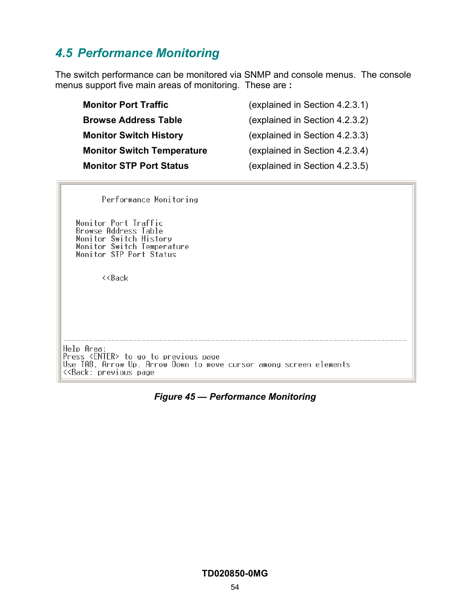 5 performance monitoring, 3 performance monitoring | Contemporary Control Systems Compact Managed Switches Software Manual for Console Access User Manual | Page 54 / 80