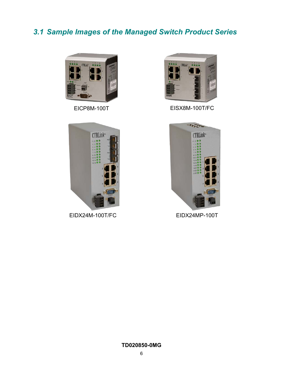 1 software 3.2 product series | Contemporary Control Systems Compact Managed Switches Software Manual for Console Access User Manual | Page 6 / 80