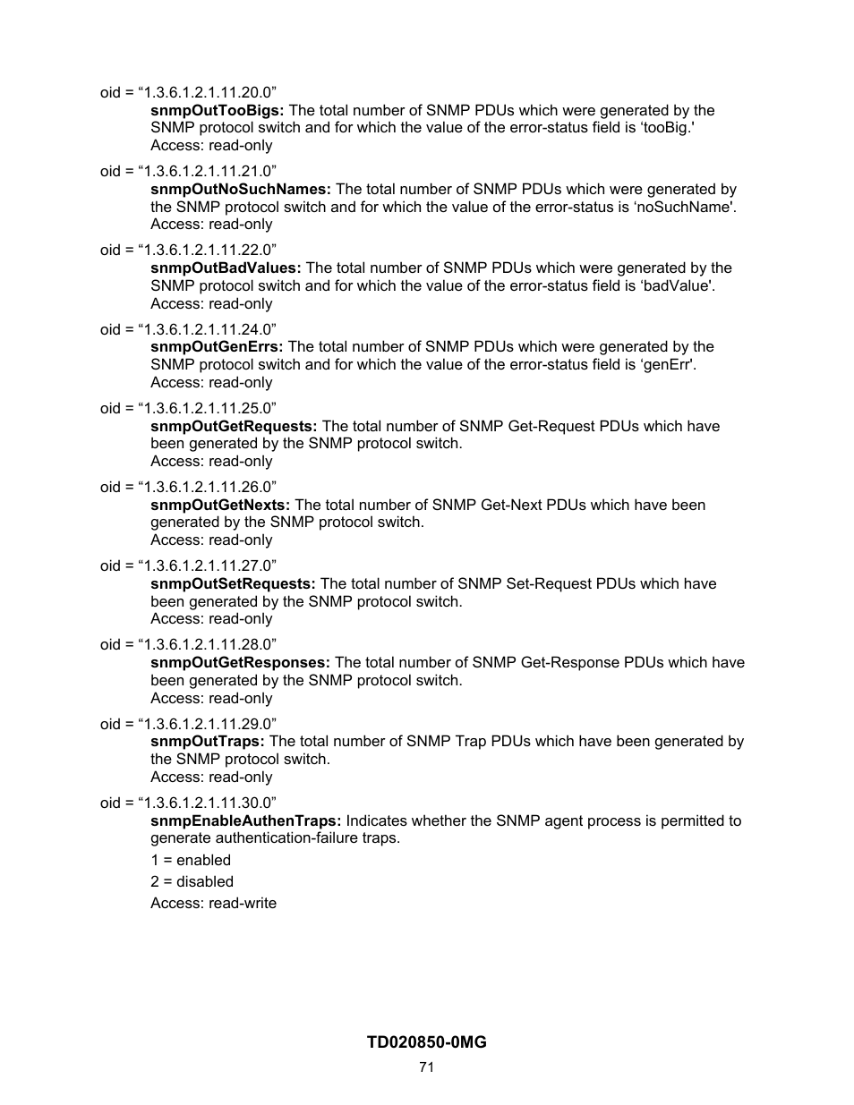 Contemporary Control Systems Compact Managed Switches Software Manual for Console Access User Manual | Page 71 / 80