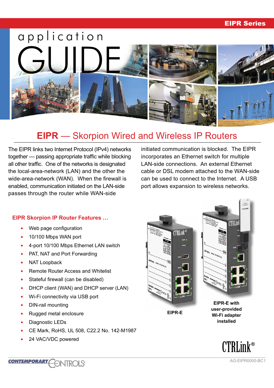 Contemporary Control Systems EIPR Wired/Wireless VPN Router Application Guide User Manual | 14 pages