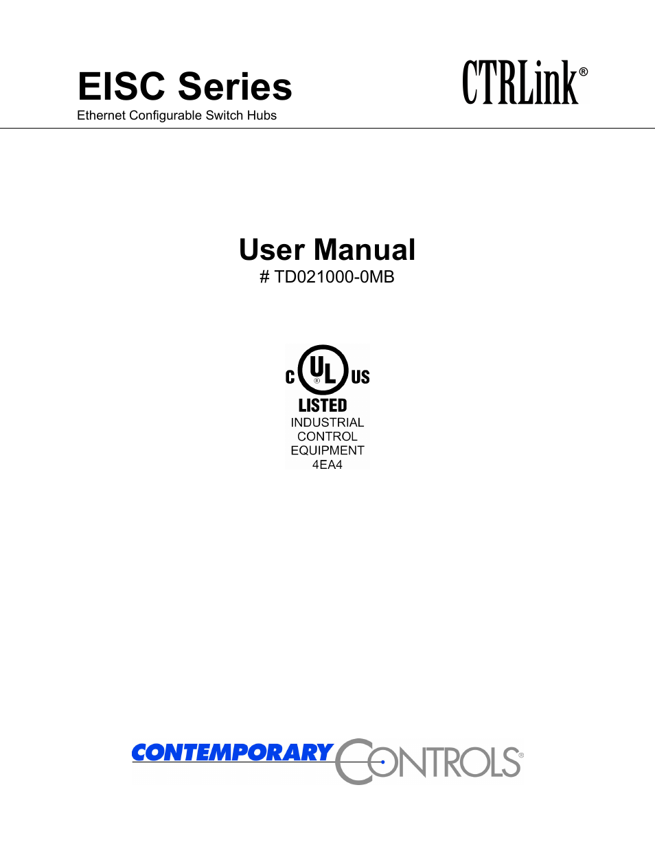 Contemporary Control Systems EISC Configurable Switches User Manual User Manual | 36 pages