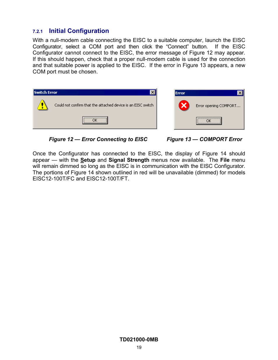 Initial configuration, 1 initial, Configuration | Contemporary Control Systems EISC Configurable Switches User Manual User Manual | Page 19 / 36