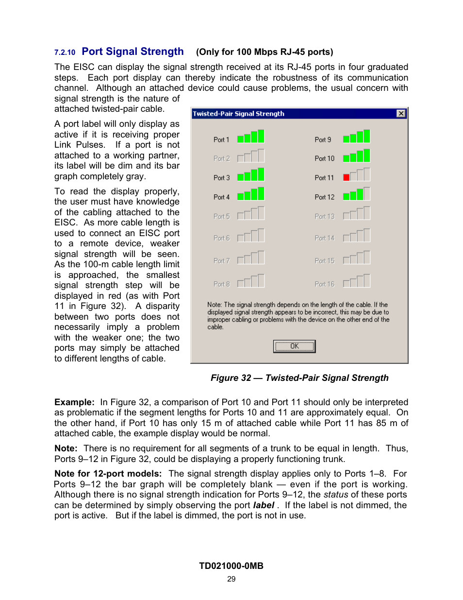Port signal strength, 10 port signal strength | Contemporary Control Systems EISC Configurable Switches User Manual User Manual | Page 29 / 36