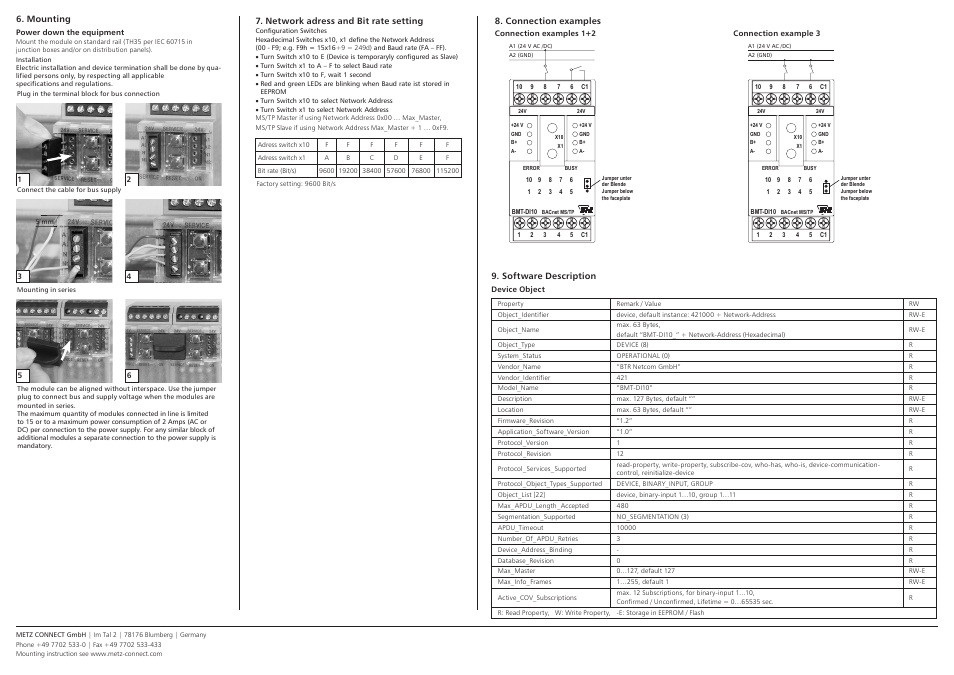 Contemporary Control Systems BACnet Cube I/O BMT-DI10 User Manual | Page 2 / 3