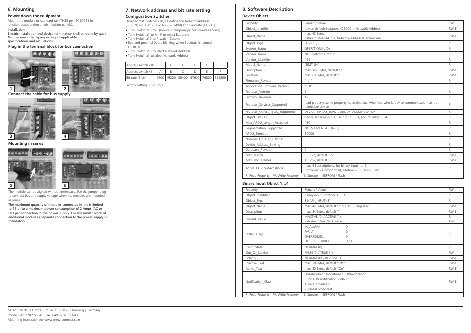 Contemporary Control Systems BACnet Cube I/O BMT-SI4 User Manual | Page 2 / 3