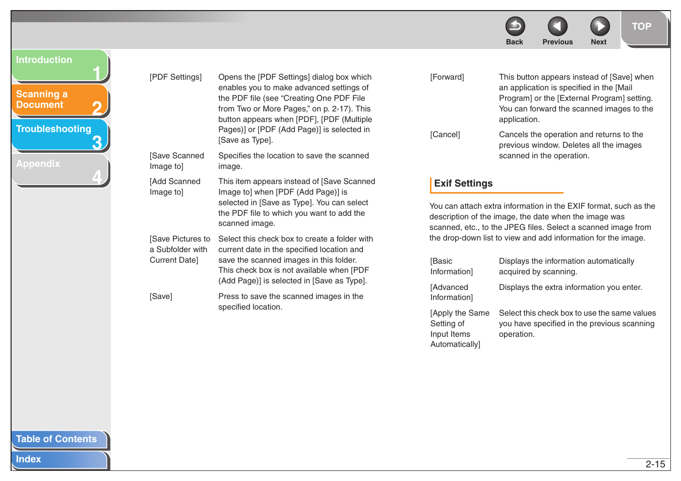 Next, See “exif settings,” on p. 2-15) | Canon MF6500 User Manual | Page 29 / 80