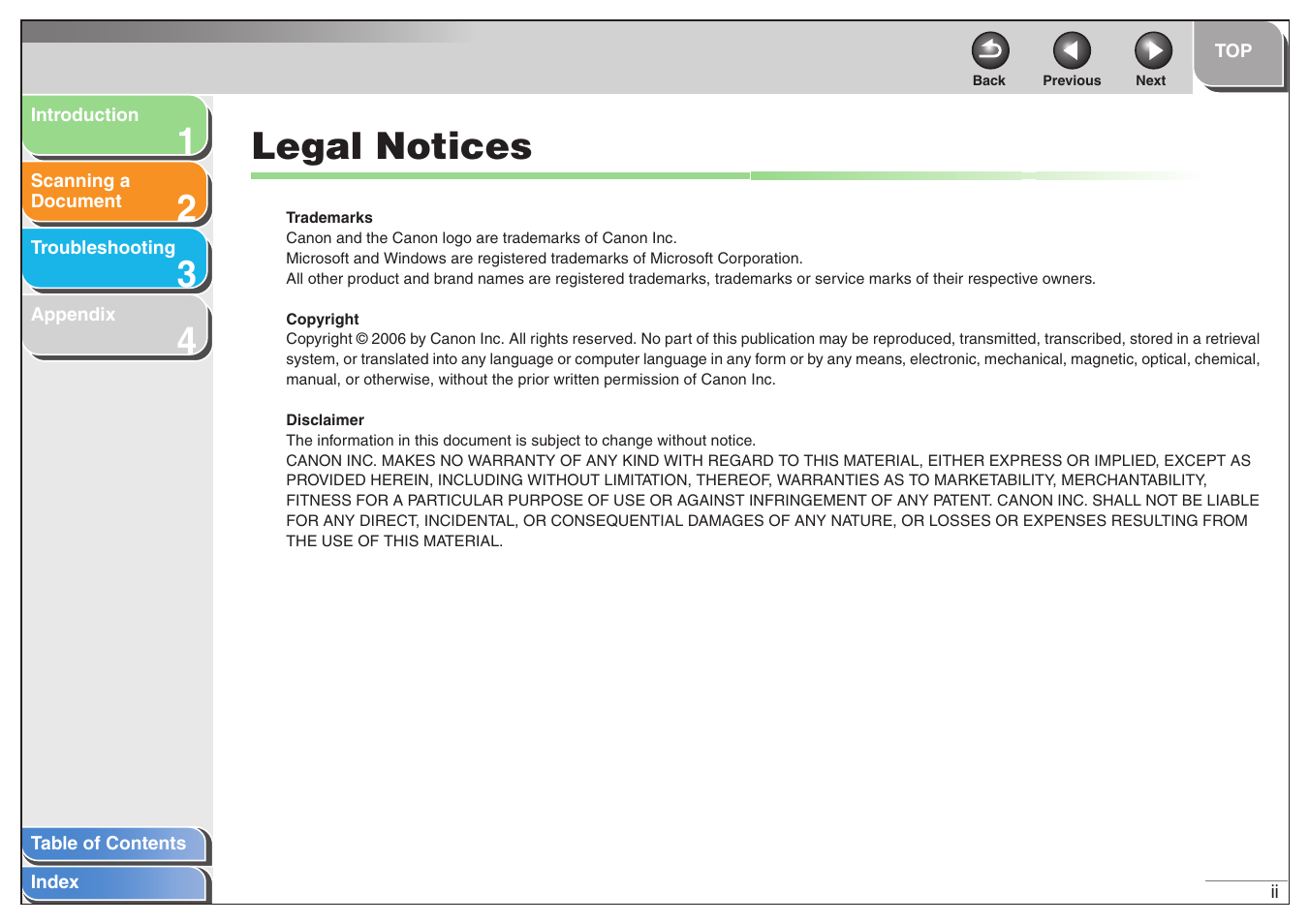 Legal notices, Next | Canon MF6500 User Manual | Page 3 / 80