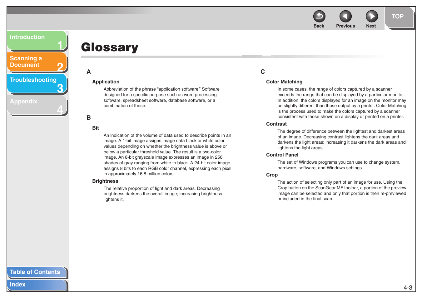 Glossary, Glossary -3, Next | Canon MF6500 User Manual | Page 72 / 80