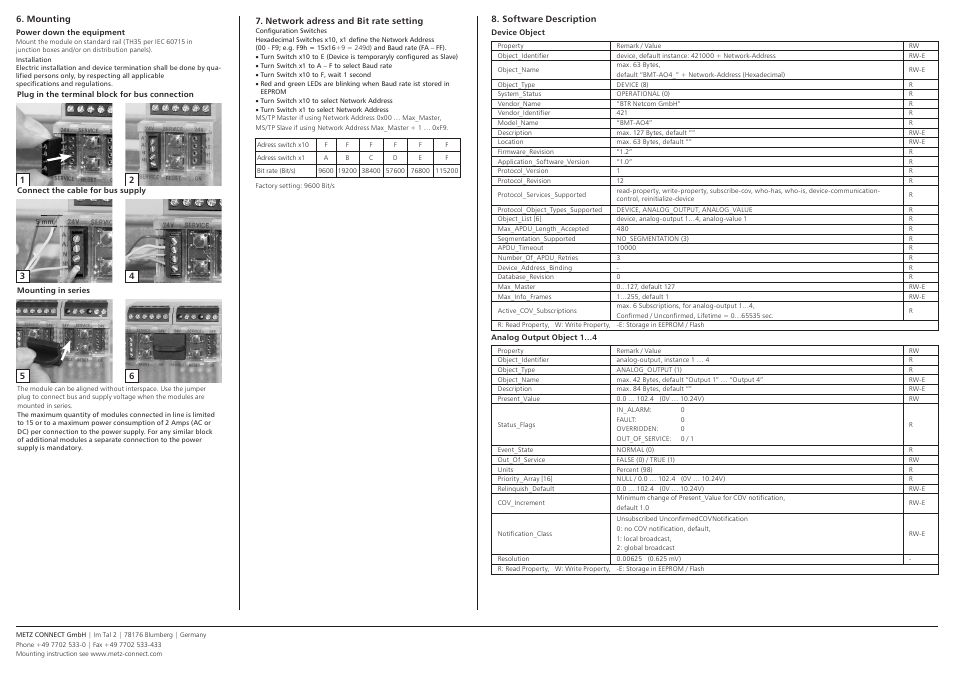 Contemporary Control Systems BACnet Cube I/O BMT-AO4 User Manual | Page 2 / 3