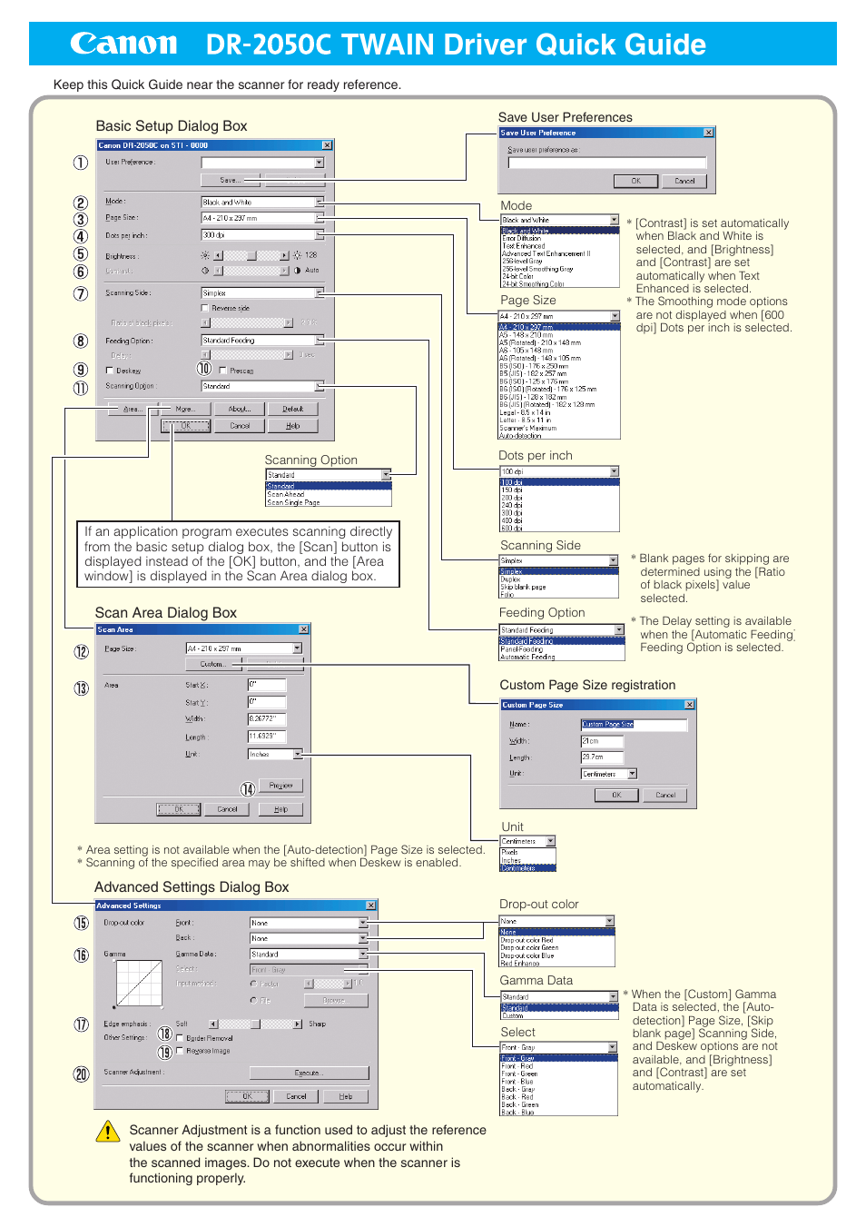 Twain driver, Twain driver quick guide | Canon DR-2050SP User Manual | Page 100 / 103