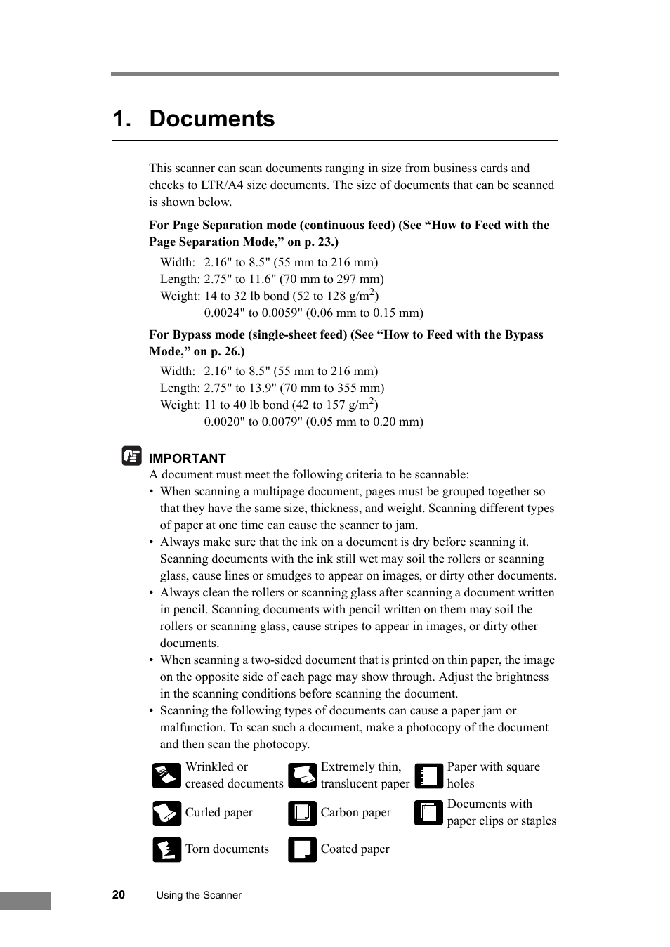 Documents | Canon DR-2050SP User Manual | Page 26 / 103