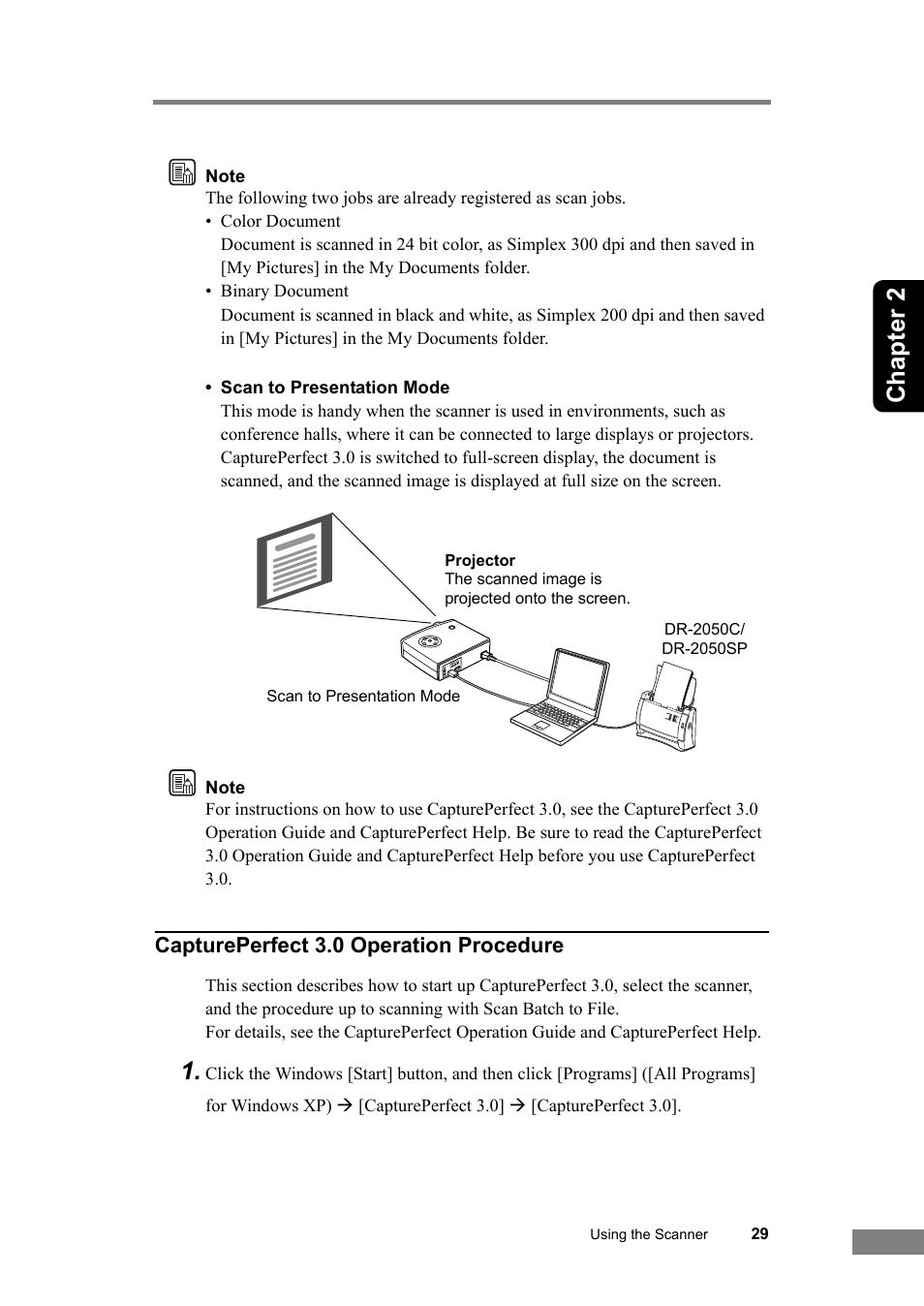 Chapter 2, Captureperfect 3.0 operation procedure | Canon DR-2050SP User Manual | Page 35 / 103