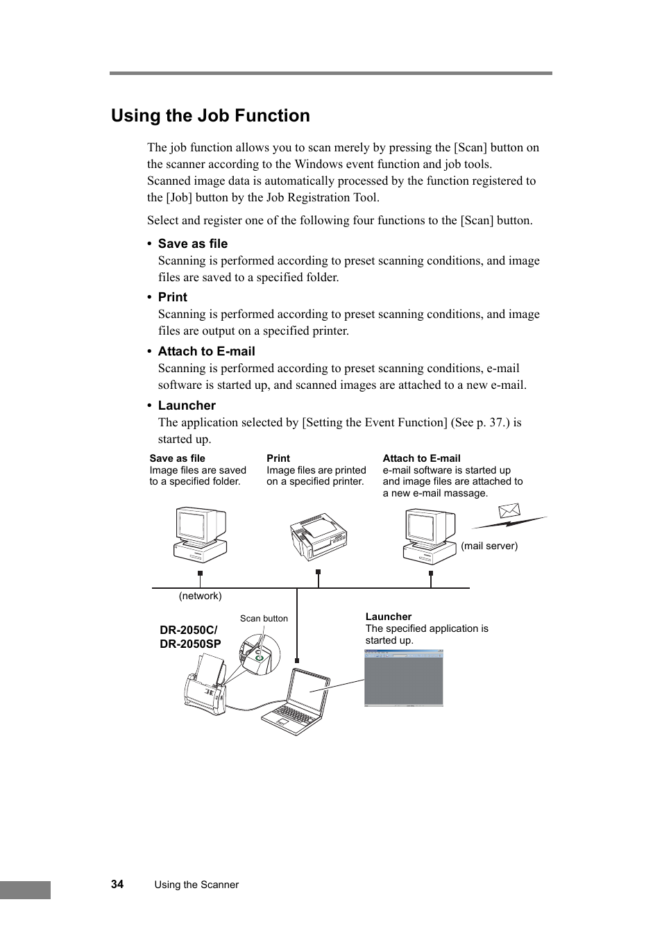 Using the job function | Canon DR-2050SP User Manual | Page 40 / 103