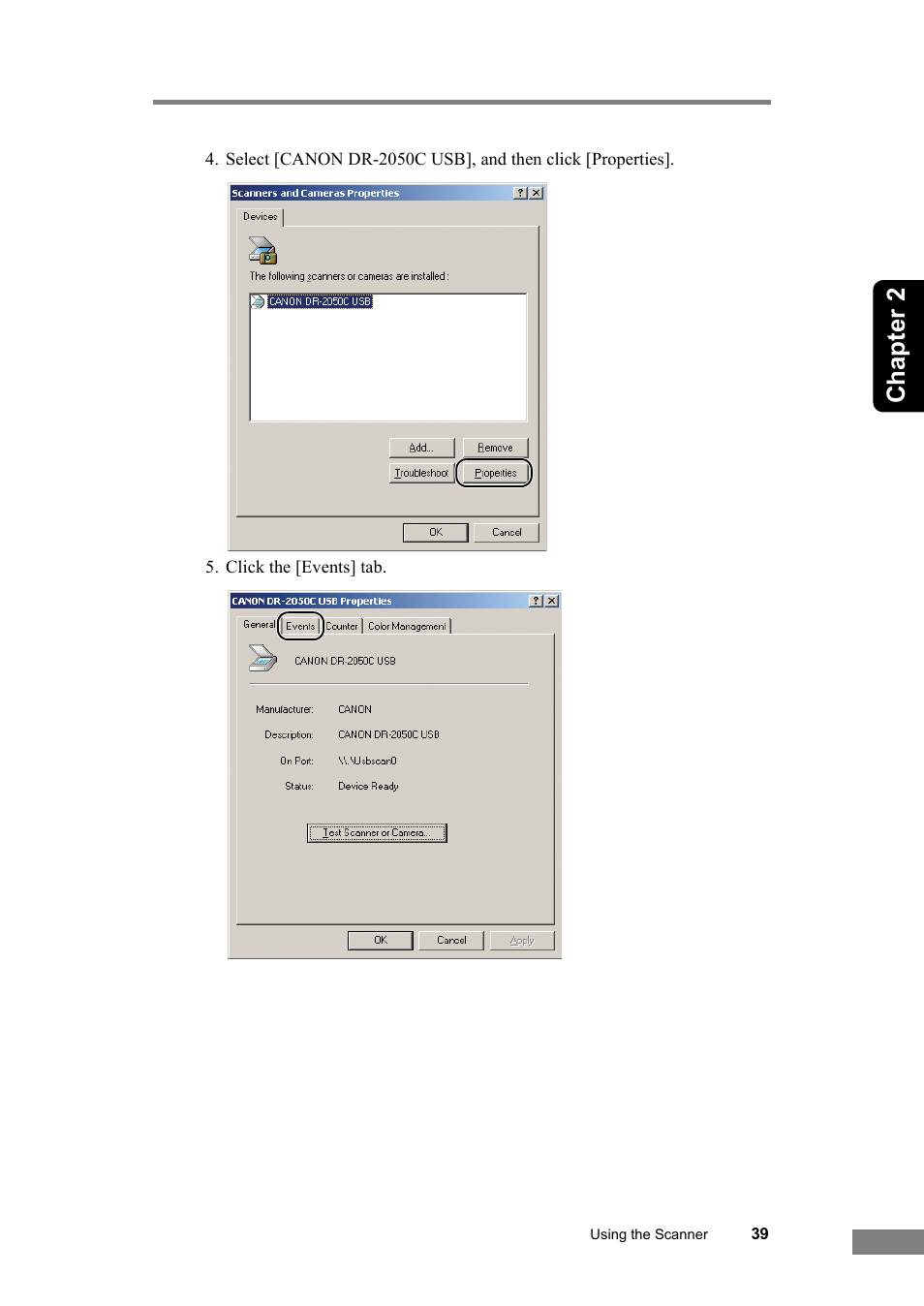 Chapter 2 | Canon DR-2050SP User Manual | Page 45 / 103