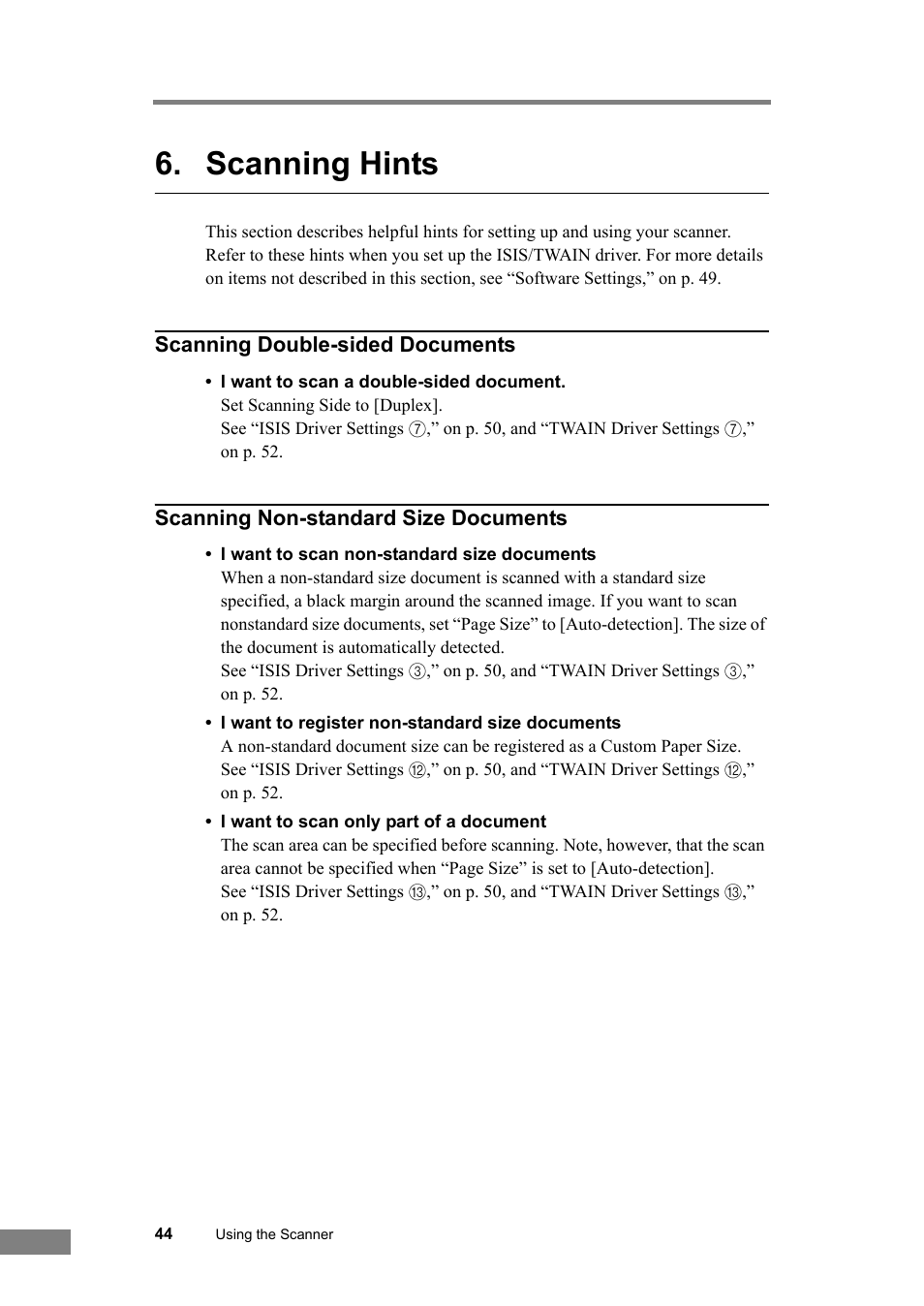 Scanning hints | Canon DR-2050SP User Manual | Page 50 / 103