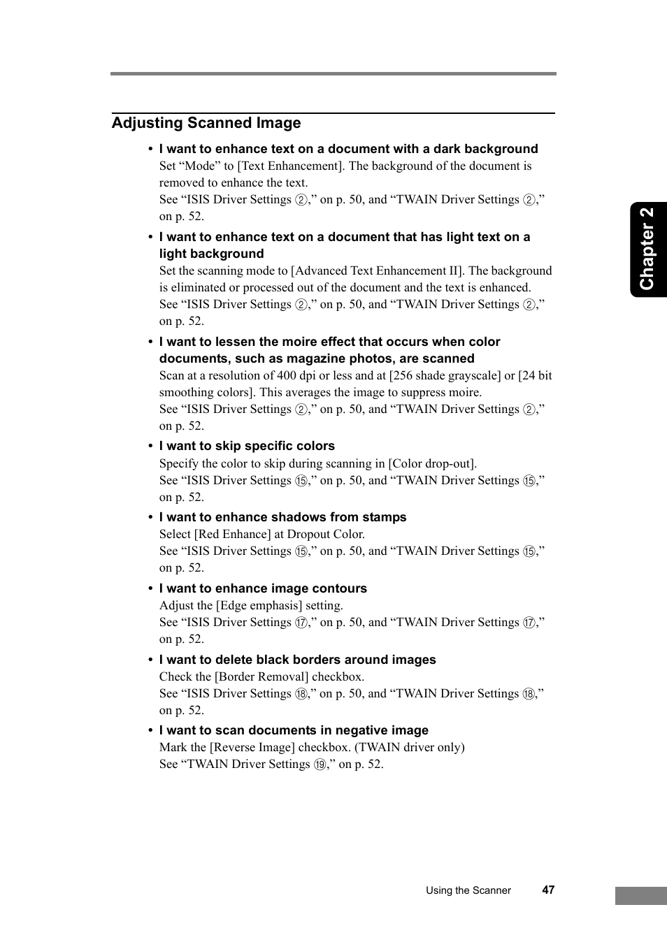 Chapter 2, Adjusting scanned image | Canon DR-2050SP User Manual | Page 53 / 103