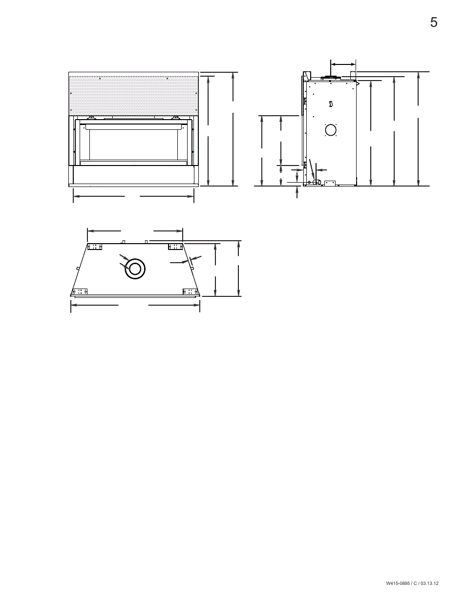 1 dimensions | Continental Fireplaces CLHD45 User Manual | Page 5 / 56