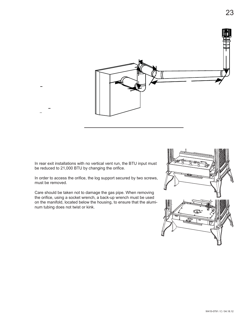 0 installation preparation - model cdvs600, 1 orifice replacement | Continental Fireplaces CDVS600 User Manual | Page 23 / 56