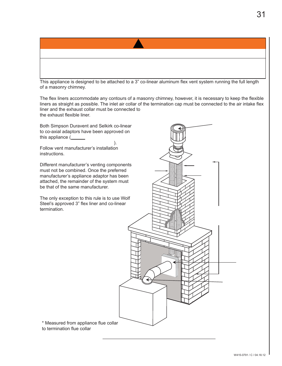 Warning | Continental Fireplaces CDVS600 User Manual | Page 31 / 56