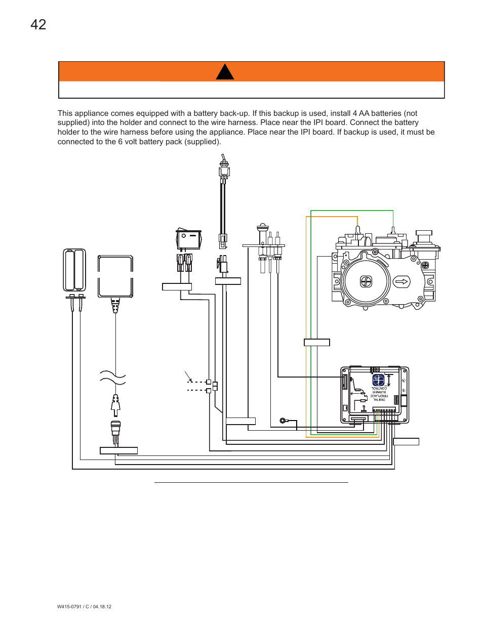 Warning, 0 wiring diagram | Continental Fireplaces CDVS600 User Manual | Page 42 / 56