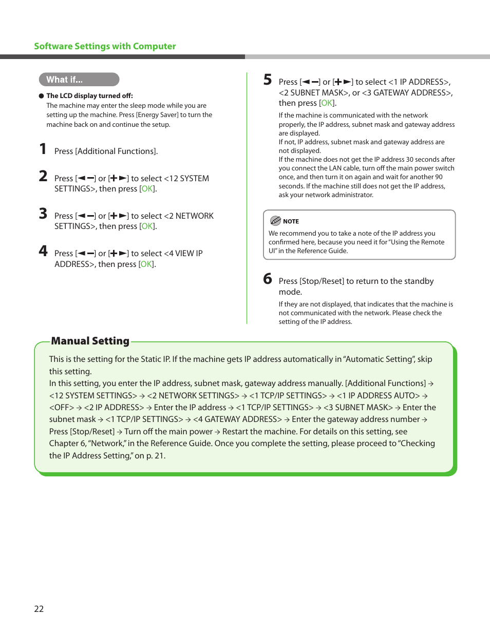 Manual setting | Canon ImageCLASS MF4270 User Manual | Page 24 / 36