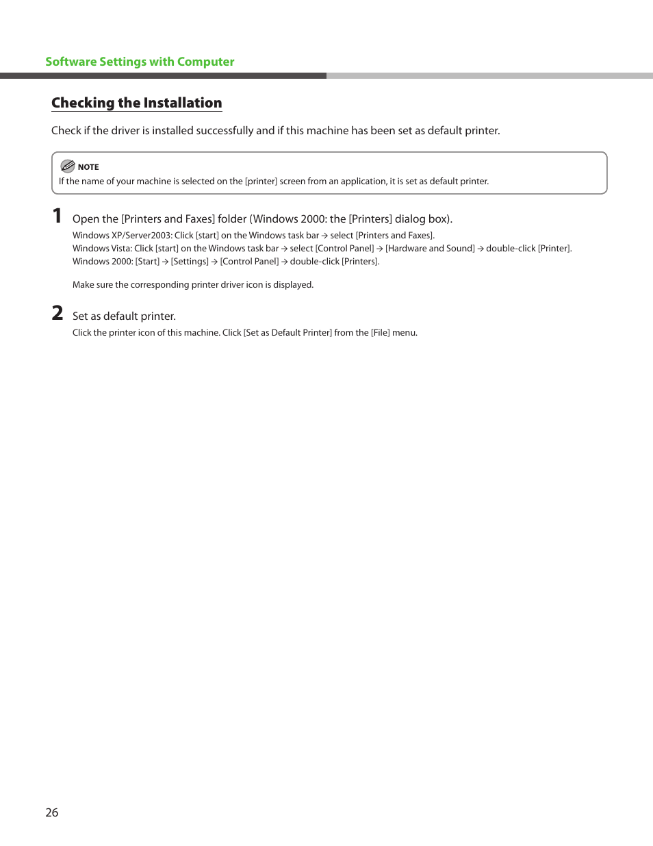Checking the installation | Canon ImageCLASS MF4270 User Manual | Page 28 / 36
