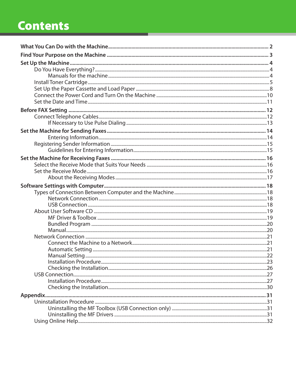 Canon ImageCLASS MF4270 User Manual | Page 3 / 36