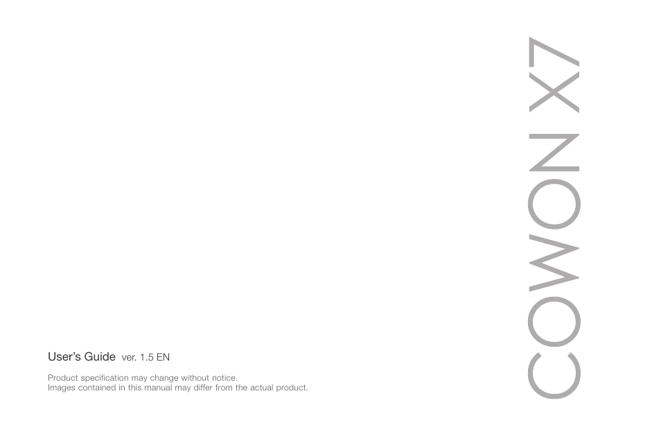 COWON X7 User Manual | 44 pages
