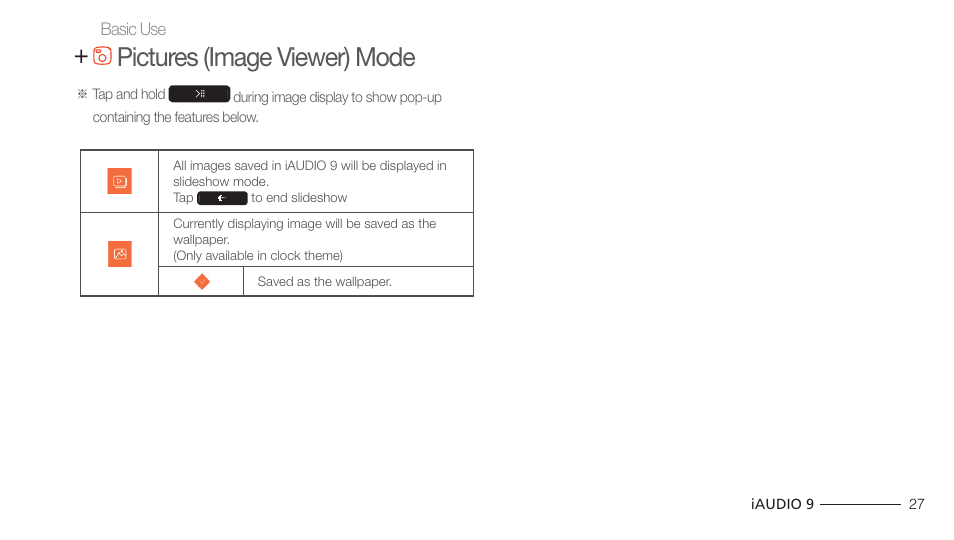 Pictures (image viewer) mode | COWON iAUDIO 9 User Manual | Page 27 / 49