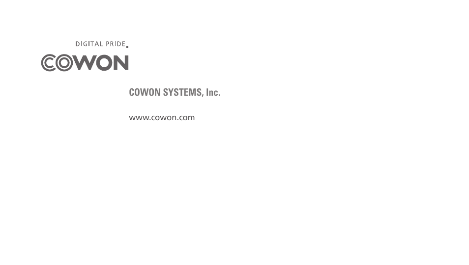 COWON iAUDIO 9 User Manual | Page 49 / 49