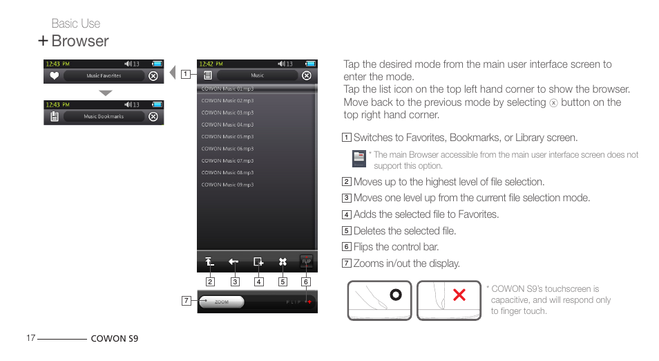 Browser | COWON S9 User Manual | Page 17 / 45