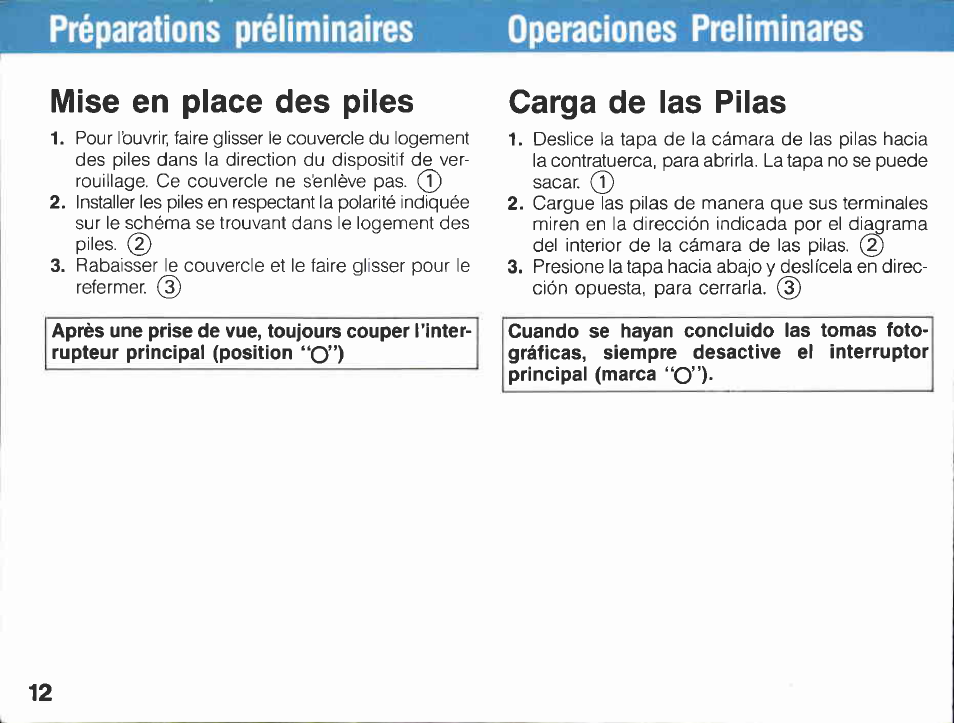 Precauciones de, Précautions de maniement precauciones de | Canon 430 EZ User Manual | Page 12 / 153