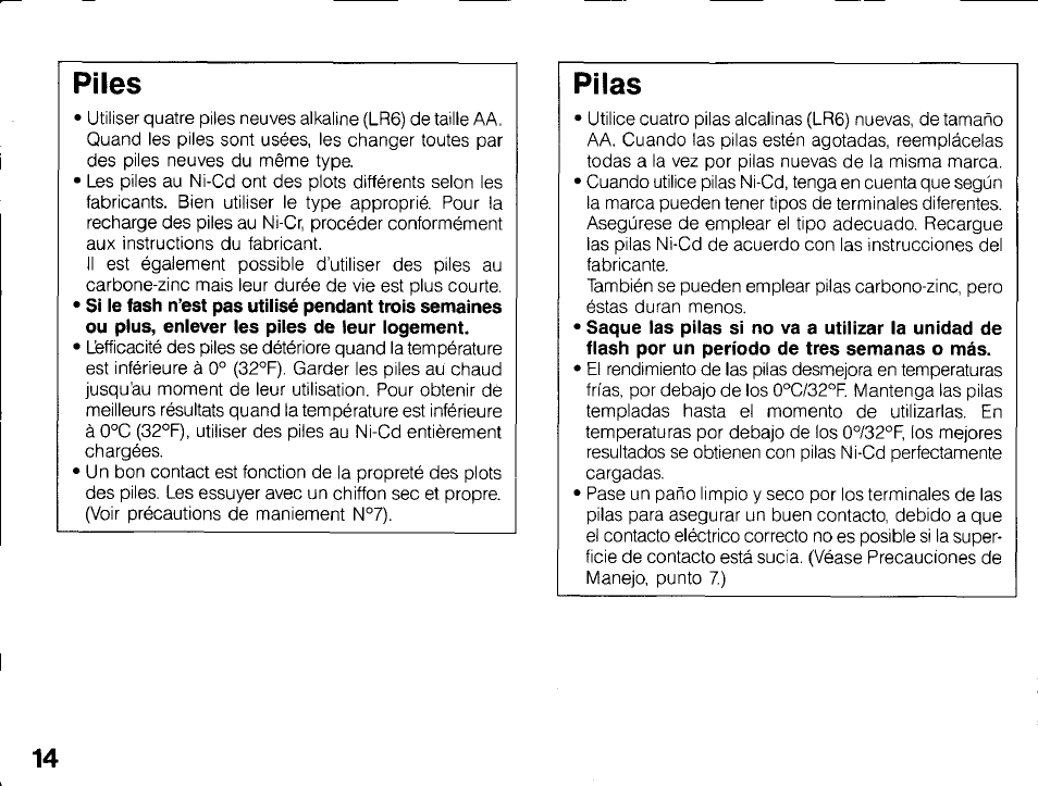 Préparations préliminaires, Mise en place des piles | Canon 430 EZ User Manual | Page 14 / 153