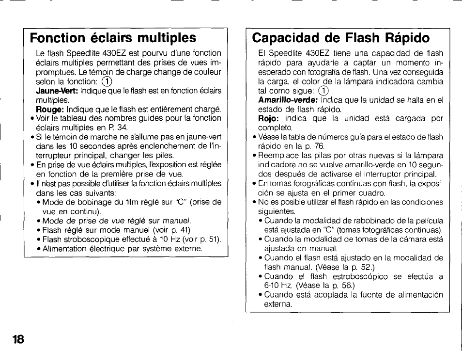 Piles | Canon 430 EZ User Manual | Page 18 / 153