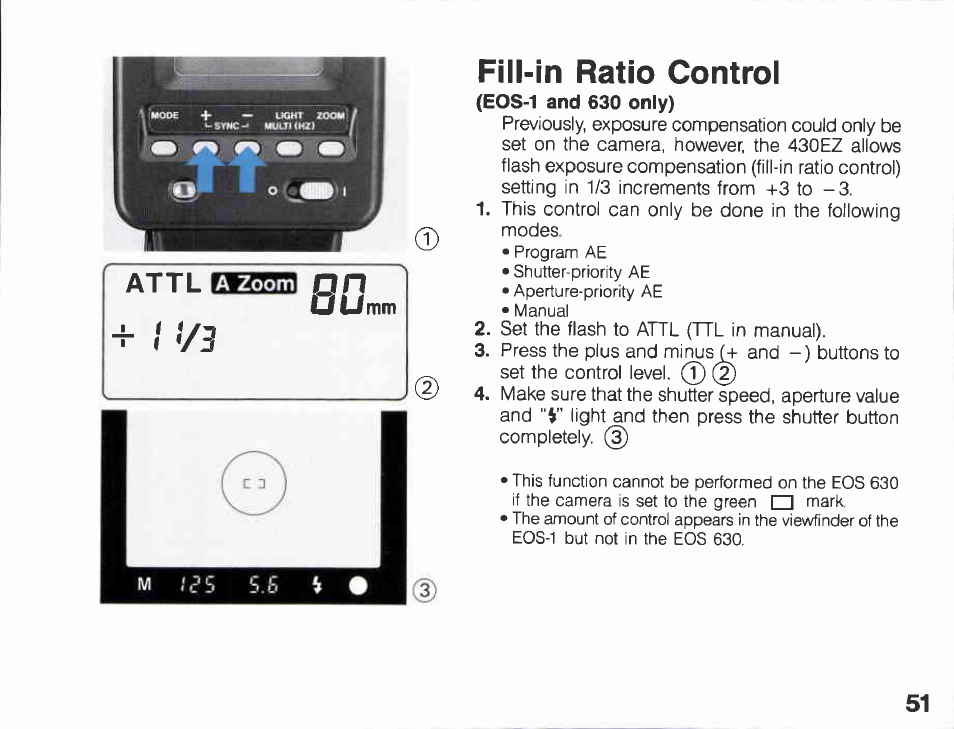 Flash photos in bright settings | Canon 430 EZ User Manual | Page 51 / 153