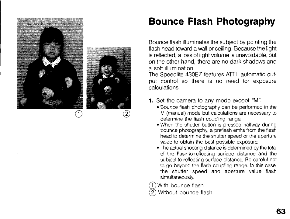 The shutter speed and aperture values blink, The aperture value blinks | Canon 430 EZ User Manual | Page 63 / 153
