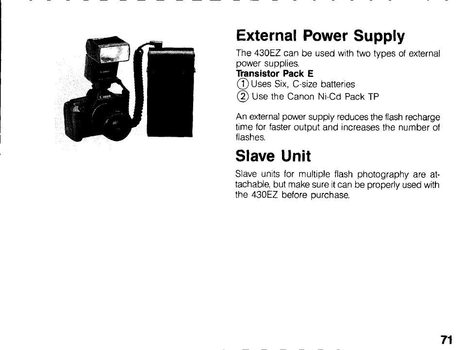 The shutter speed and aperture values blink, The shutter speed blinks | Canon 430 EZ User Manual | Page 71 / 153
