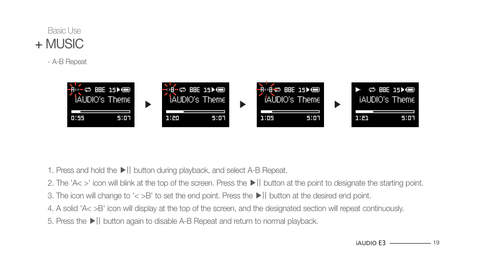 Music | COWON iAUDIO E3 User Manual | Page 19 / 28