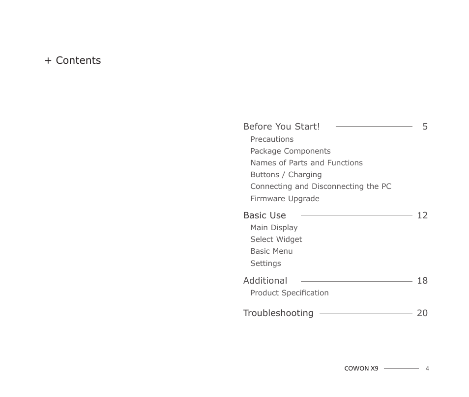 COWON X9 User Manual | Page 4 / 23