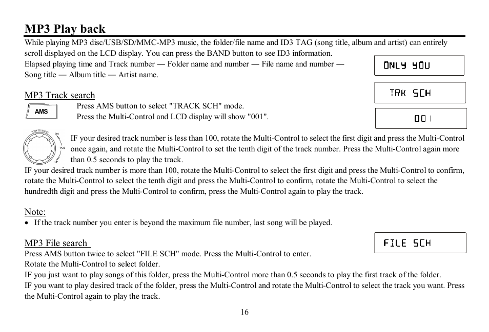 Mp3 play back | Hyundai H-CDM8063 User Manual | Page 16 / 54