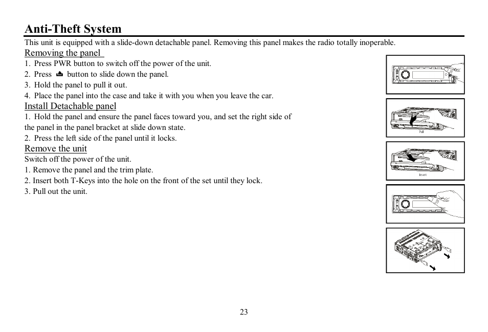 Anti-theft system | Hyundai H-CDM8063 User Manual | Page 23 / 54