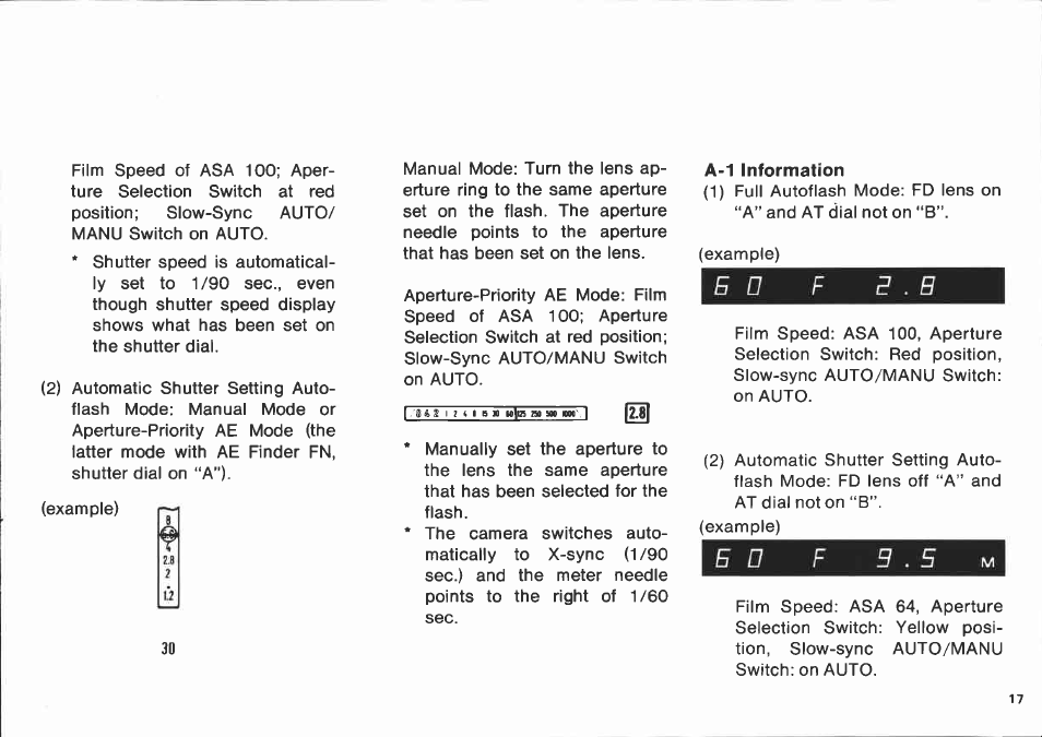 Setting the aperture on the camera | Canon 577 G User Manual | Page 17 / 49