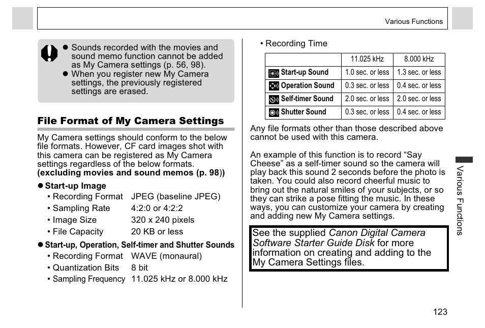 Canon A95 User Manual | Page 125 / 163