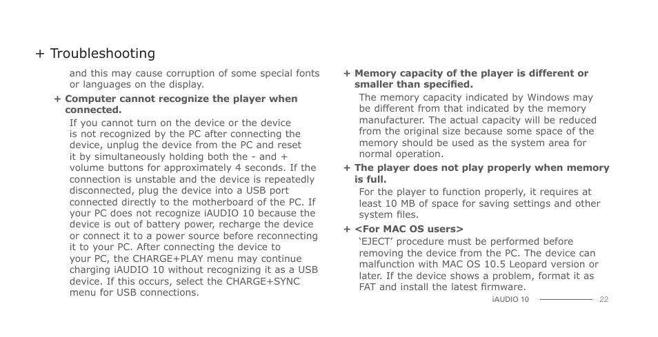 COWON iAUDIO 10 User Manual | Page 22 / 24