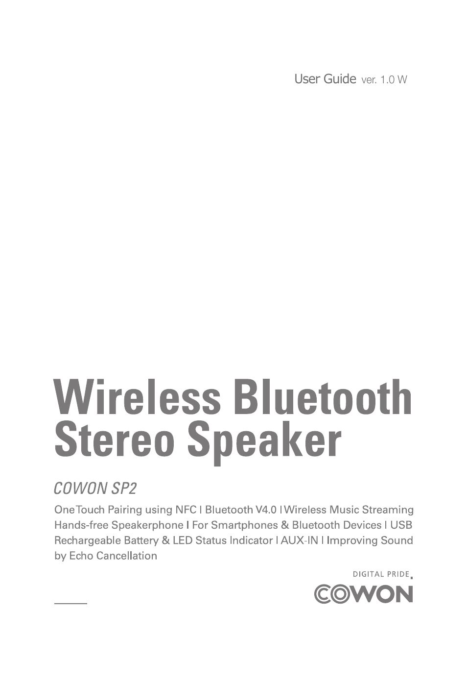 COWON SP2 User Manual | 17 pages