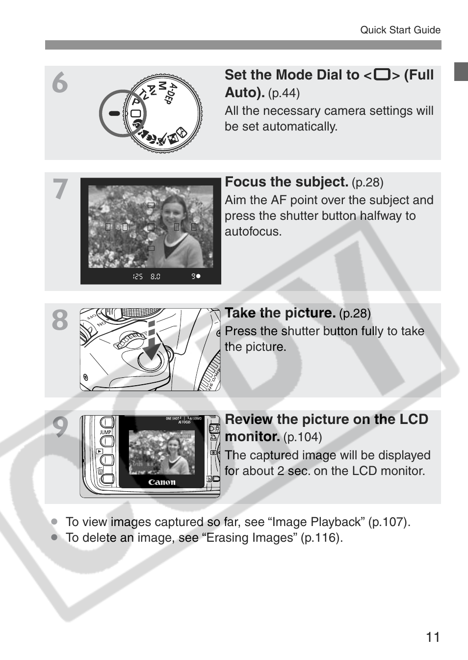 Canon EOS Rebel XT User Manual | Page 11 / 172